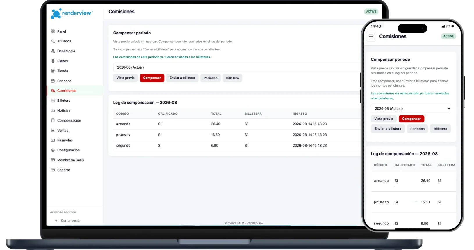 software mlm comisiones