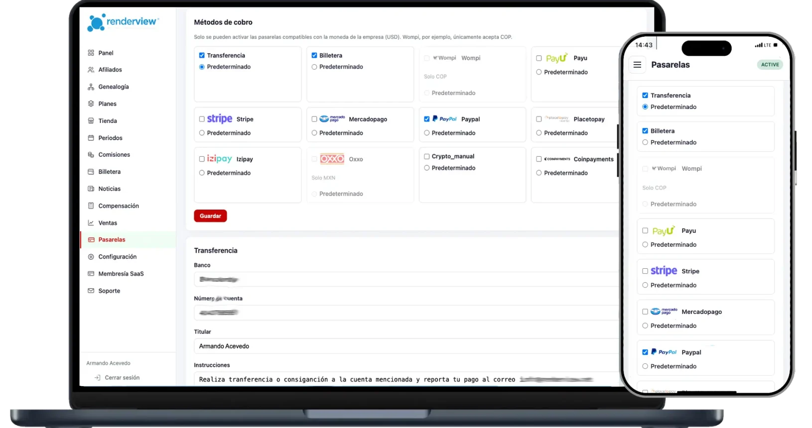software mlm metodos de cobro