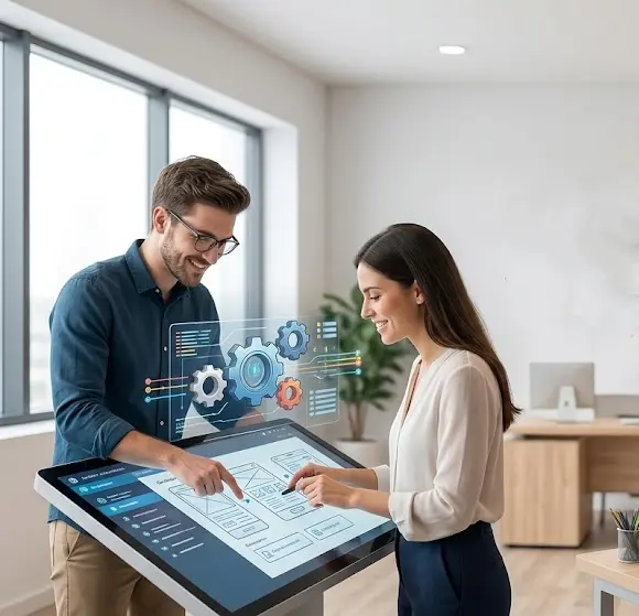 Imagen de RenderView que muestra servicios de desarrollo a la medida, integraciones API, plataformas SaaS e infraestructura cloud en Colombia